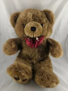 Dan Dee Brown Bear Plush 19 Inch Maroon Bow Stuffed Animal toy - Picture 1 of 8