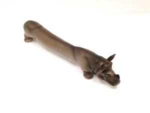 Rarissimo scuotitore sale pepe rinoceronte lungo vintage artigiano Cina Giappone tappo mancante - Foto 1 di 10