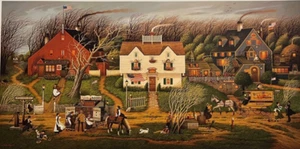 Charles Wysocki Fireside Companions Signed And Numbered With COA 17" x 34" - Picture 1 of 4