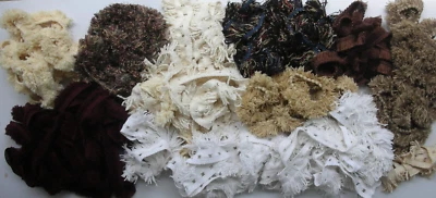 GRAN LOTE VINTAGE FLECOS RIBETE TAPICERÍA COSTURA 36+ YARDAS Foto 1 de 4