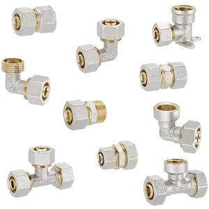 Raccordi Tubo Multistrato a Stringere Raccordo Tee-Gomito Varie Misure - Foto 1 di 1