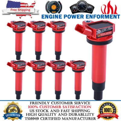 8 Pack Ignition Coil For Toyota Tundra Lexus SC430 GX470 GS430 Sequoia 4.7L V8 - Image 1 of 4