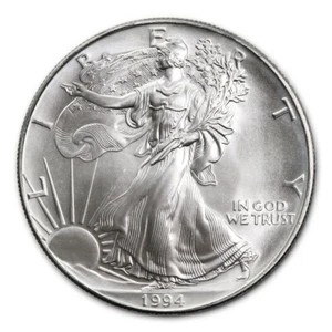 Silver Eagle Dollar 1994 ~ 0,999 fino 1 oz plata ~ fecha clave - Imagen 1 de 2