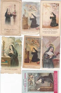 Santa Rita da Cascia - Lotto 7 Santini Originali con Preghiere e Orazioni - Foto 1 di 4