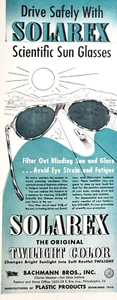 1946 Solarex Sun Glasses Twilight Color Drive Safely Vintage Print Ad - Picture 1 of 1