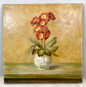 Authentic Fabrice de Villeneuve Signed Painting on Paper & Canvas. Flower Vase - Picture 1 of 12