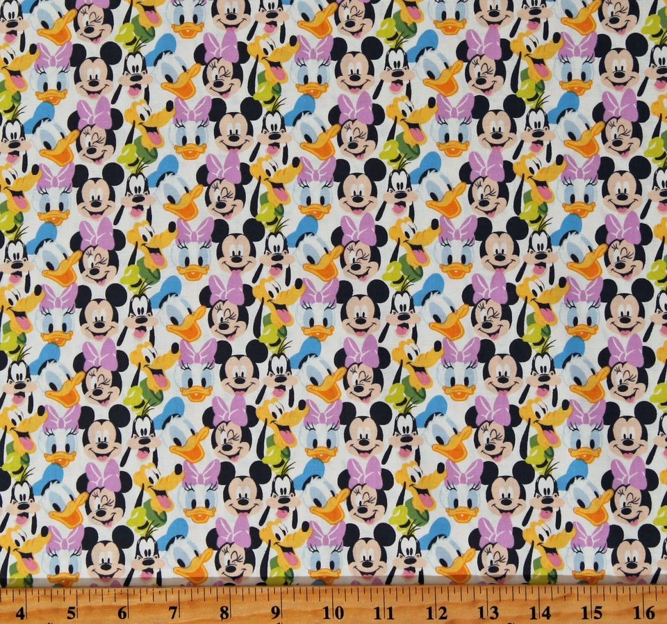 Cotton Mickey Mouse MM Here Comes the Fun Fabric Print by the Yard D602.86 - Image 1 of 1