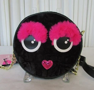 Luv Betsey Johnson Faux Fur Crossbody Kitsch Bag Round Velvet Sequin NWT - Picture 1 of 9