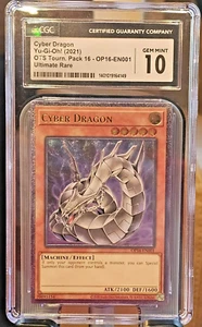 Yugioh Cyber Dragon OP16-EN001 Ultimate Rare OTS Tournament Pack Gem Mint CGC 10 - Picture 1 of 2