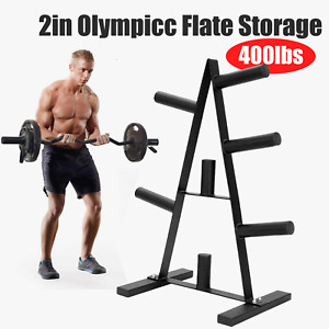 Bumper Plates Organizer Storage Stand for Home Garage /& Commercial Save Space JSQC Olympic Weight Plate Tree Rack /& 2 Barbell Bar Holder Vertical Storage Gym