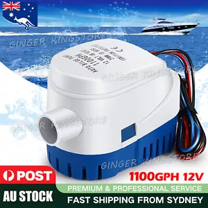 12V 1100GPH Boat Automatic Submersible Bilge Water Pump Auto With Float Switch - Picture 1 of 9