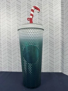 DisneyWorld Starbucks Mickey Christmas Candy Cane Tumbler Cup with Straw - Picture 1 of 9