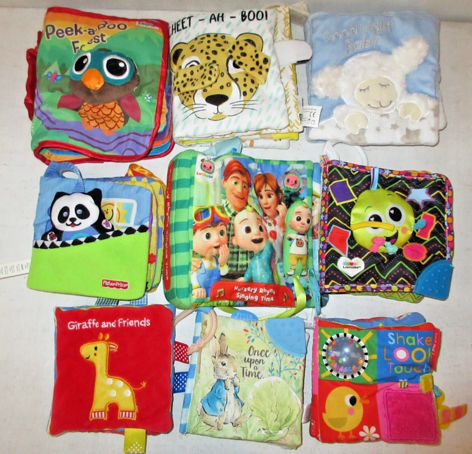 Soft Fabric Cloth Baby Books  Baby Toy Lot Bundle Crinkle Sensory Tummytime - Изображение 1 из 1