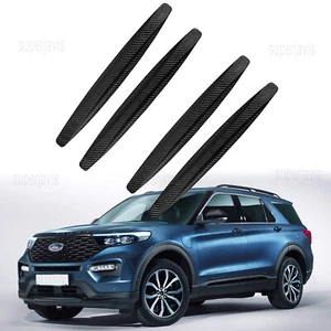 4Pcs Carbon Fiber Grain Anti-Collision Strip Bumper Protector For Ford Explorer - Picture 1 of 13
