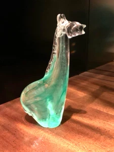 Crystal Giraffe Art Glass Sculpture Paperweight Safari Handblown - Picture 1 of 12