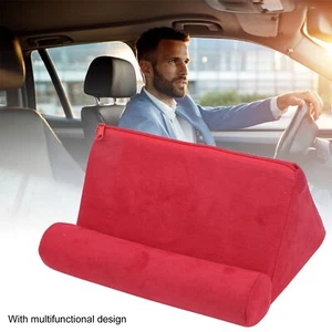 Foldable Soft Tablet Holder Stand For Bed Reading Red Suede Fabric - Picture 1 of 22