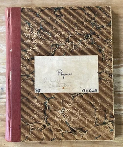 Antique junk journal school composition book marbled cover 1908 unlined pages - Picture 1 of 5