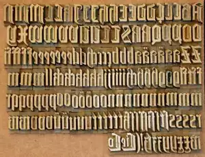 Prägeschrift 15 mm Messingschrift Buchbinder Messing Buchbinden Vergoldepresse. - Bild 1 von 1