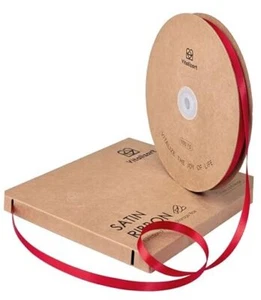 Red Ribbon for Gift Wrapping 3/8" x 100Yd Double Face Continuous Functional - Picture 1 of 7