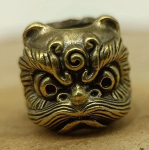 Löwe Messing Perle Fallschirmschnur Messer Schlüsselband Anhänger EDC DIY Zubehör - Bild 1 von 5