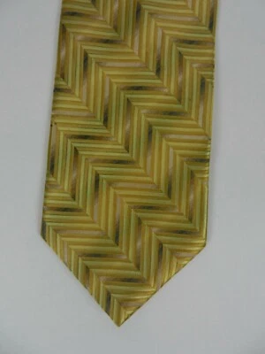 Corbata de cuello Aureilio Valentino para hombre hecha en Italia poliéster geométrico gris dorado Foto 1 de 4