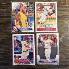 Four (4) Bryce Harper Cards w/ 2016 Topps Update #US297 - Nationals, Phillies