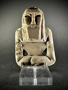 BEAUTIFUL DETAIL ANCIENT NEAR EASTERN STONE CARVED WORSHIPPER DIETY IDOL - Picture 1 of 19