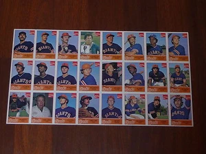 1977 PHOENIX GIANTS PCL UNCUT TEAM BASEBALL CARDS SHEET. GARY ALEXANDER PLUS - Bild 1 von 5