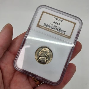 1948 S 5C Jefferson Nickel NGC MS 65 - Picture 1 of 5