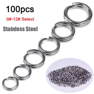 100 un. Anillos Divididos Plata Acero Inoxidable Aparejos de Pesca Señuelo Ganchos Conector - Imagen 1 de 6