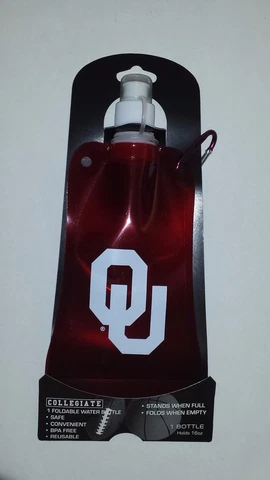 OKLAHOMA SOONERS FOLDABLE WATER BOTTLE GREAT FOR GAMEDAY! Cover
