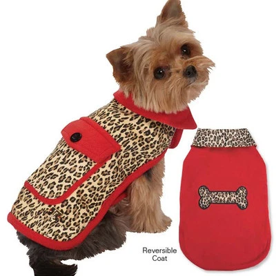 M. Isaac Mizrahi Leopardo Abrigos Reversibles Perros Chaqueta Mascota Abrigo Perro Diseñador  Foto 1 de 4