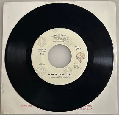 Ambrosia / Biggest Part of Me / WB 45rpm / Mint - Image 1 of 4