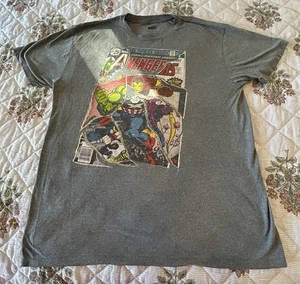 Marvel Avengers T-Shirt Gr. XL Grau Retro Comic Grafik Kurzarm Herren - Bild 1 von 4