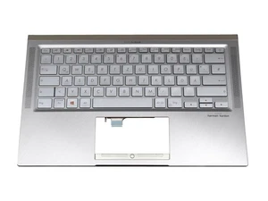 Asus ZenBook 14 UX431DA oryginalna klawiatura z Topcase DE (niemiecki) srebrny/srebrny - Zdjęcie 1 z 4