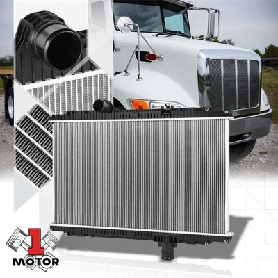 Radiador de núcleo de alumínio estilo OE [2 fileiras] para 08-10 Peterbilt 330/335/Kenworth T370 - Imagem 1 de 4