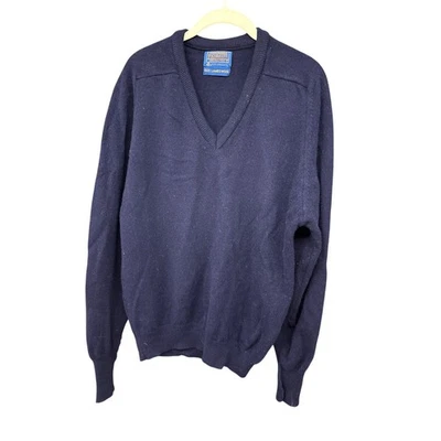 Pendleton Men's Navy Sweater Large Virgin Wool Winter Holiday - Image 1 of 4