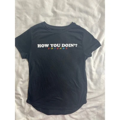 Camiseta negra manga corta Friends TV Show How You Doin gráfica Foto 1 de 4