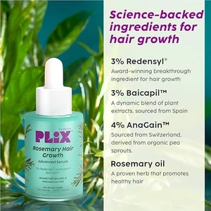 Plix Rosemary Hair Growth Advanced Serum 3% Redensyl®, 4% AnaGain™ & 3% Baicapil - Picture 1 of 10