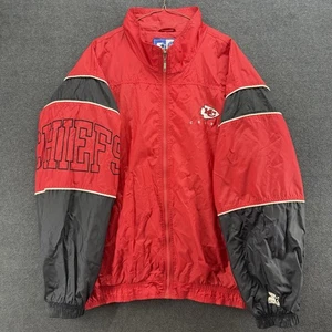 VTG Starter Kansas City Chiefs Full Zip Windbreaker Jacket Spell Out 2XL 90s - Picture 1 of 17