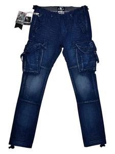 NWT PRPS Savoy Indigo Cargo Pants Limited Edition Sample E73P07K Size 32x34 Rare - Picture 1 of 15