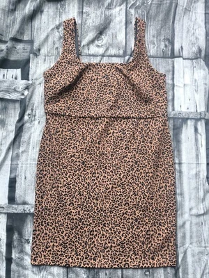 H&M Stretch Body Con Sleeveless Animal Print  Cheetah Leopard Dress UK XL - Image 1 of 4