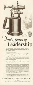 1927 Clayton & Lambert Vintage Ad No. 32 Lötlampe C&L Detroit MI 20er Jahre Ephemera - Bild 1 von 1