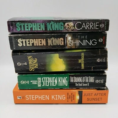 Lot of 5 Stephen King Paperbacks – Shining, Carrie, Tommyknockers, Sunset, More Foto 1 de 4