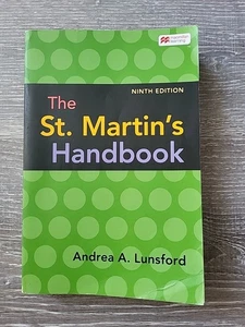 St. Martin’s Handbook - Ninth Edition, Very Good Condition, no writing - Imagen 1 de 7
