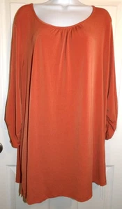 Top Lovely Rust SUSAN GRAVER raccolto manica 3/4 - 3X - Foto 1 di 3