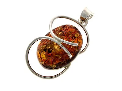 Certificato Unico Ambra Baltica & 925 Argento Sterling Exclusive Ciondolo - - Immagine 1 di 4