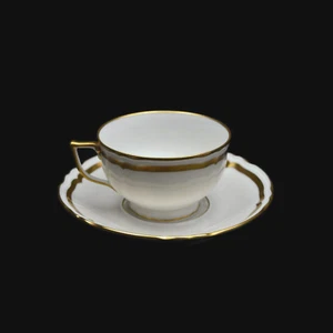 Raynaud & Co Ceralene Limoges Marie Antoinette Teetasse mit Fuß & Untertasse - Bild 1 von 8