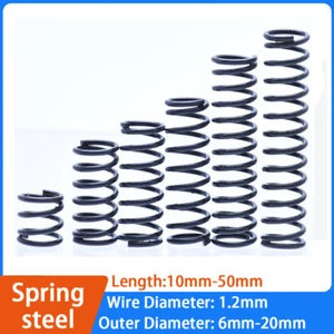 Black Compression Spring 1.2mm Wire Diameter Pressure Spring 10mm-50mm Length - Picture 1 of 9