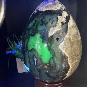 25,3 Pfund 8,2 Zoll natürlich fluoreszierend/Vulkan Achat Ei Kristall Quarz Schnitzerei UV C1 - Bild 1 von 10